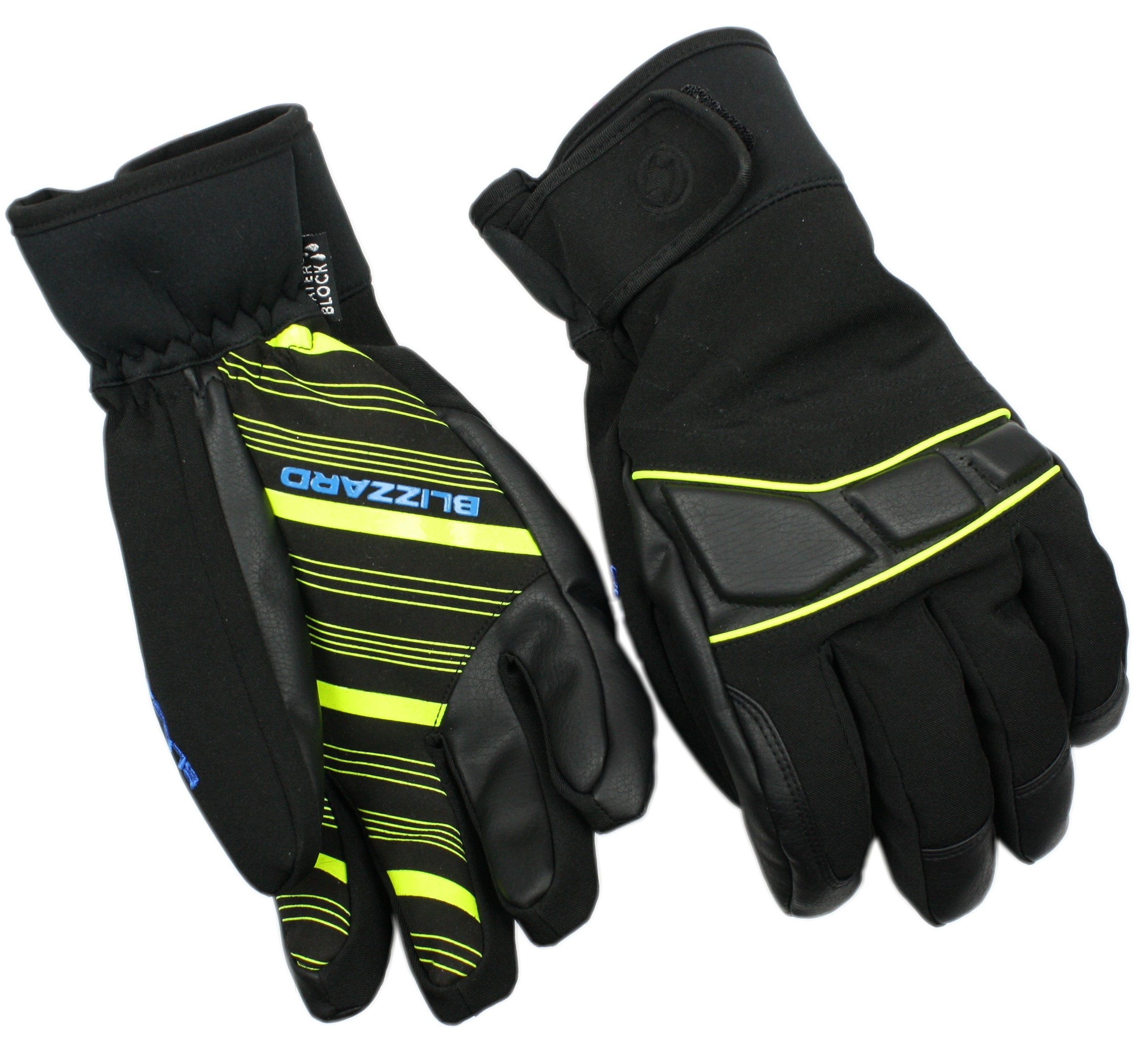 Blizzard Profi ski gloves black/neon yellow/blue - Velikost 9