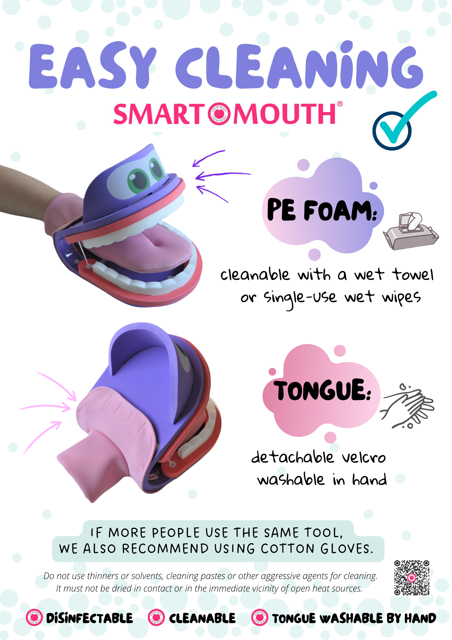 Cleaning the speech therapy tool Smart Mouth