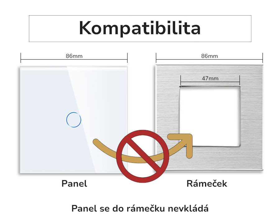 Panel se do rámečku nevkládá.