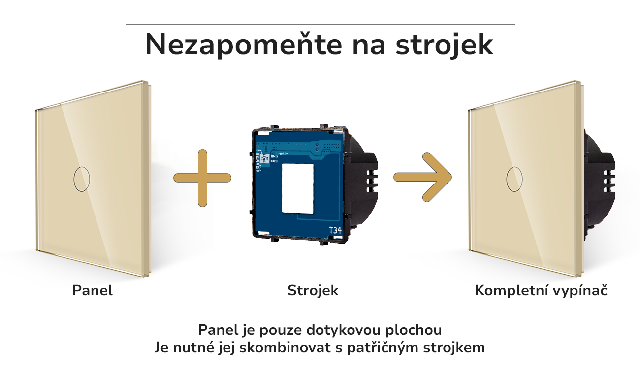 Panel je pouze dotykovou plochou. Je nutné jej skombinovat s patřičným strojkem.