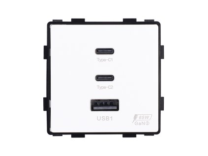 Modul nabíječka 2x USB-C + USB-A (Barva Bílá)