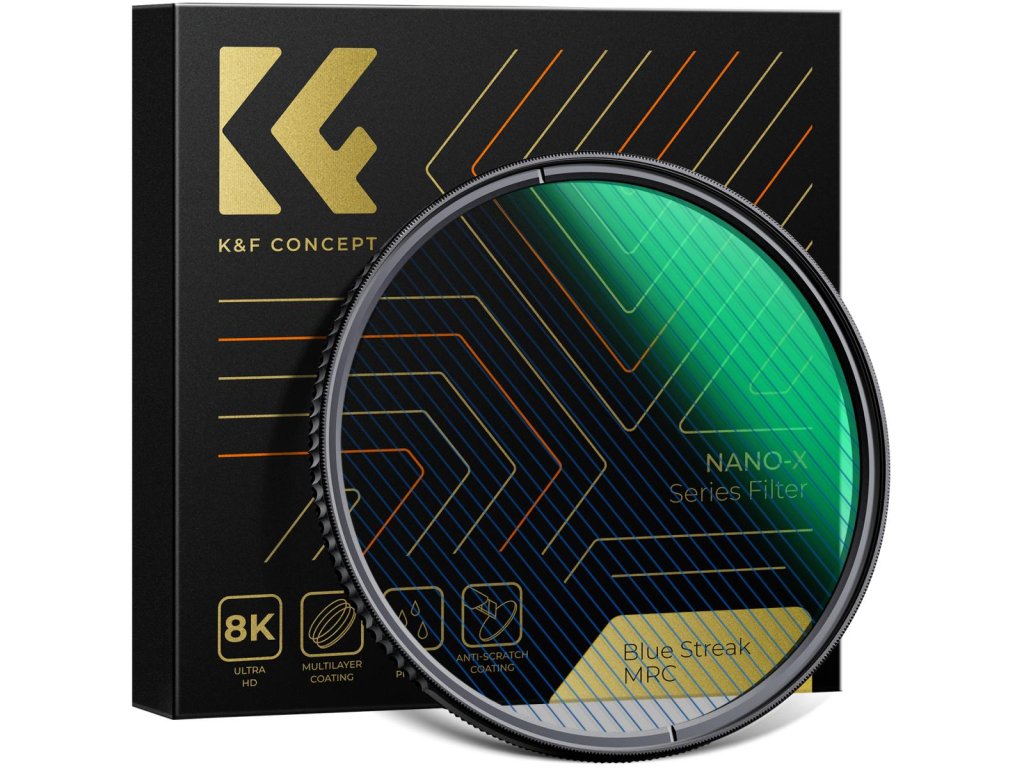 K&F Concept K&F 62 mm, Blue Streak Filter, 2 mm hrúbka, HD, vodeodolný, odolný proti...