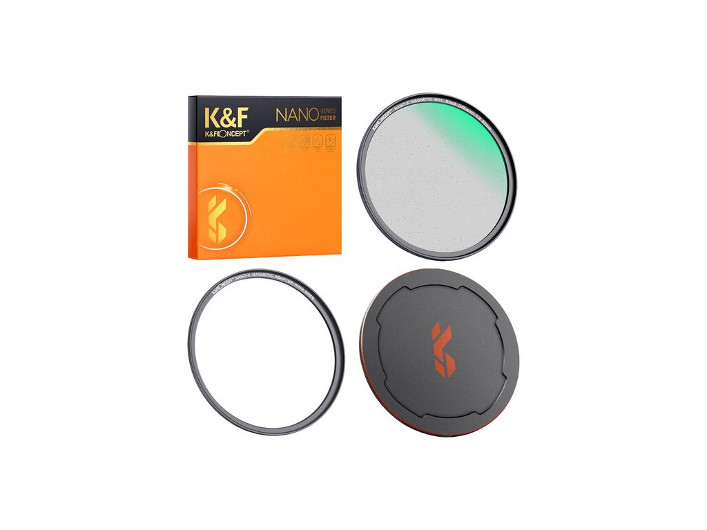 K&F Concept Nano-X magnetický čierny hmlový filter 1/8 s prstencom adaptéra a krytkou...