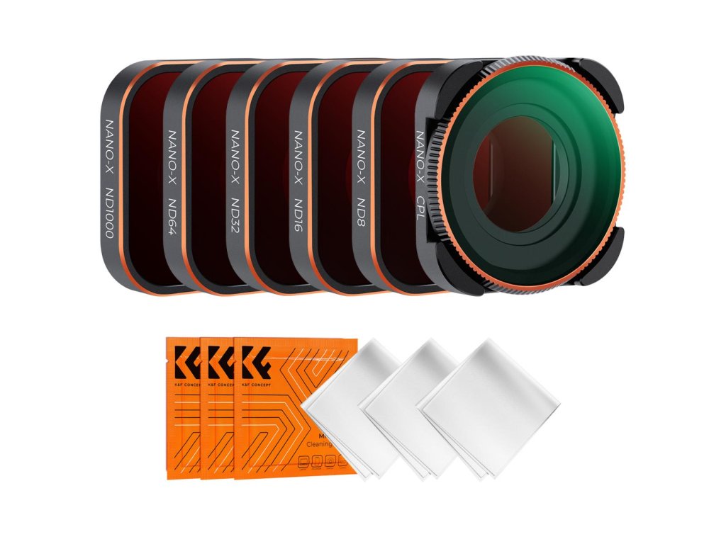 K&F Concept Filter akčnej kamery (CPL,ND8,ND16,ND32,ND64,ND1000) šesťdielna sada