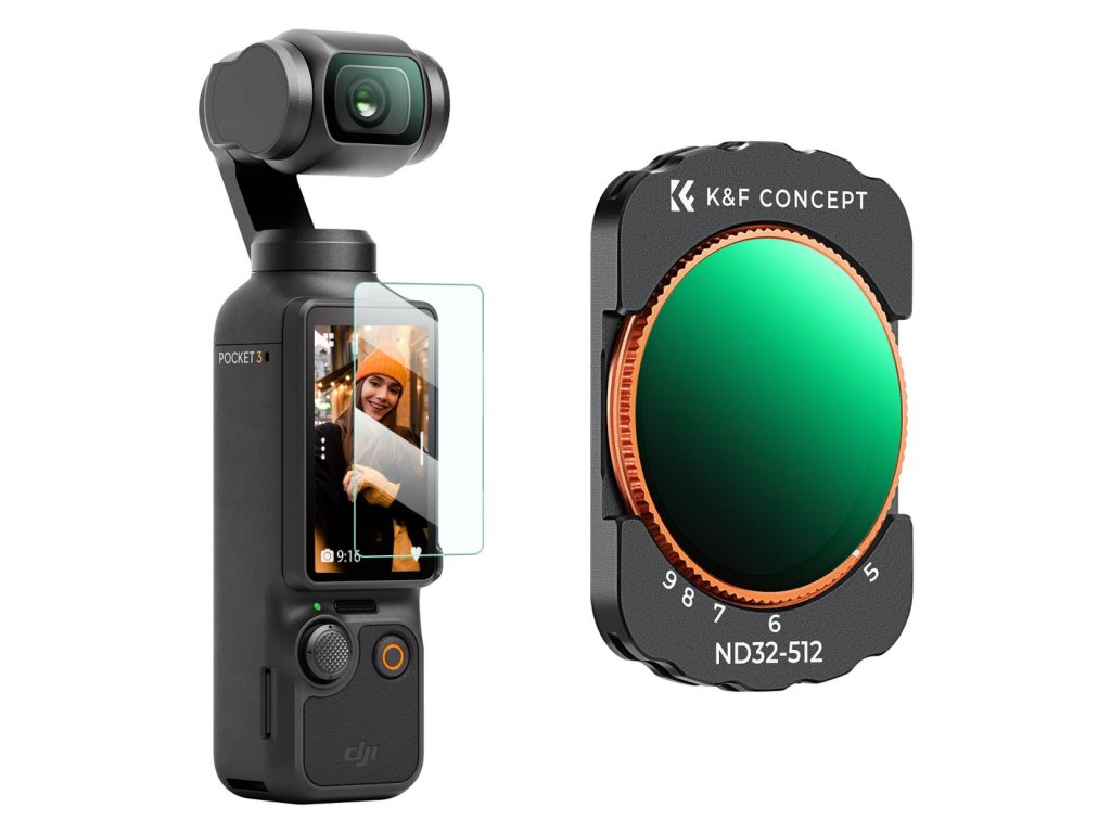 K&F Concept K&F VND filter pre DJI Osmo Pocket 3 magnetický variabilný ND32-512 filter s neutrálnou hustotou 28 vrstiev nano