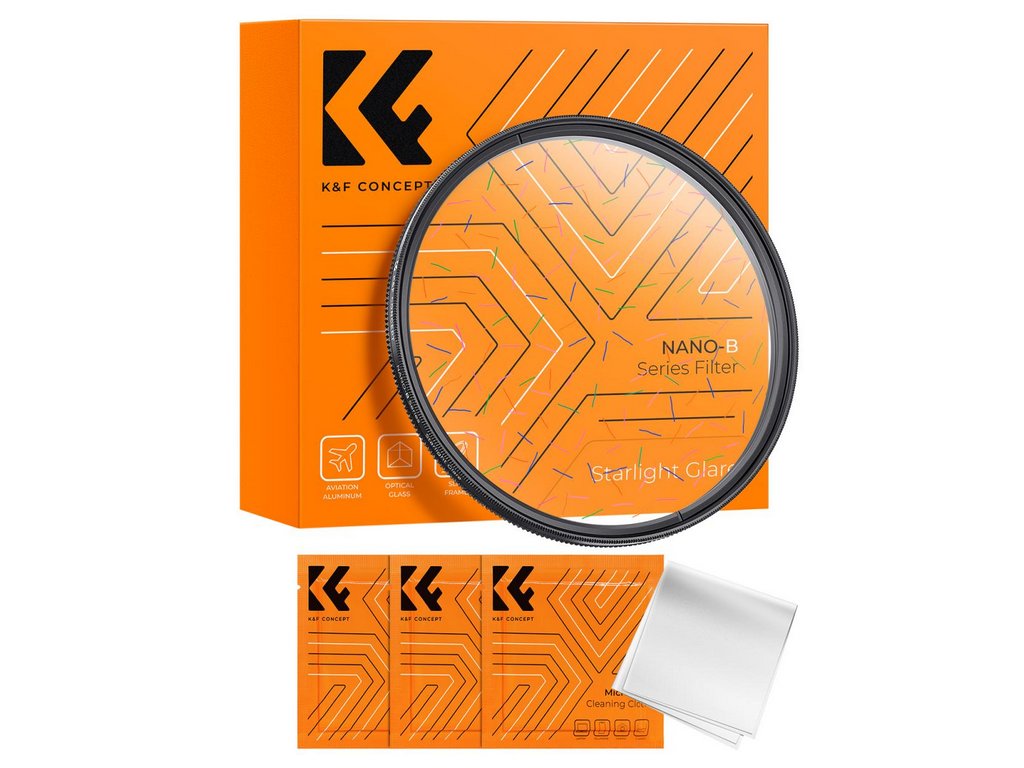 K&F Concept K&F 77MM, farebný filter Starlight Effct, ultratenký rám, optické sklo, s 3 ks vysávača