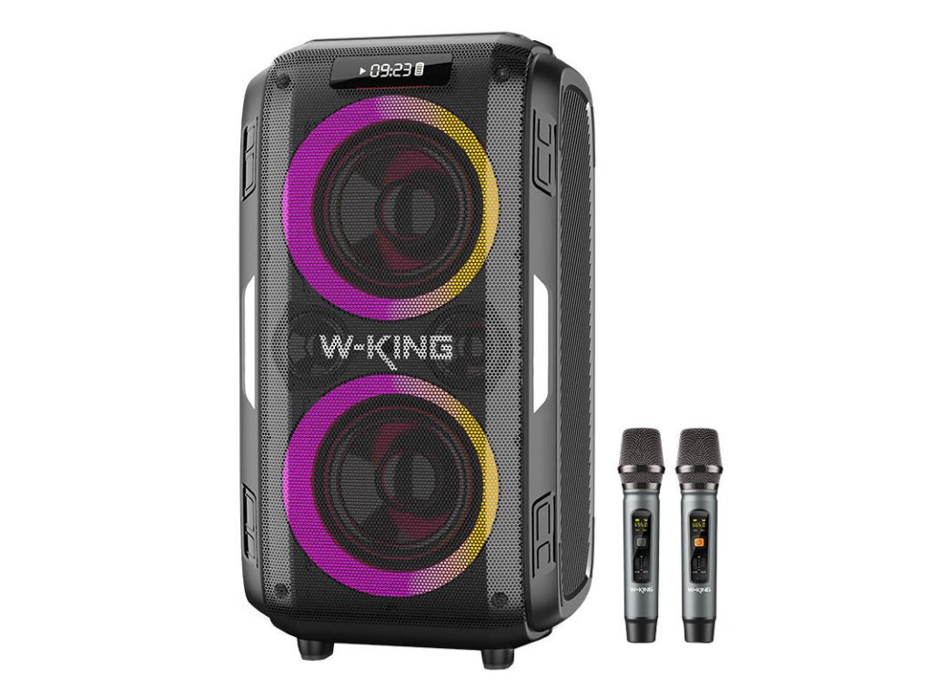 Bezdrôtový Bluetooth reproduktor W-KING T9 Pro 120W + 2 mikrofóny (čierny)