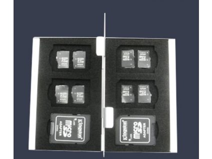Pouzdro na paměťové SD / micro SD karty (stříbrný)