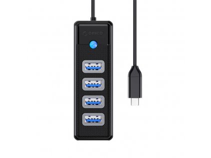 Adaptérový rozbočovač USB-C do 4x USB 3.0 Orico, 5 Gbps, 0,15 m (černý)