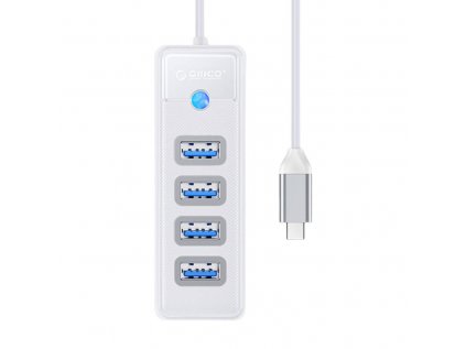Adaptérový rozbočovač USB-C do 4x USB 3.0 Orico, 5 Gbps, 0,15 m (biały)