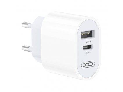 XO L97 nástenná nabíjačka, USB, USB-C (biela)