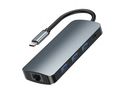 Hub USB-C 9w1 Remax Retor Series RU-U91, 3x USB 3.0, USB-C, RJ45, HDMI, 3,5 mm, SD/TF...