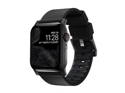 Nomad kožený remienok pre Apple Watch 42/44 mm - Active Black/Black Hardware