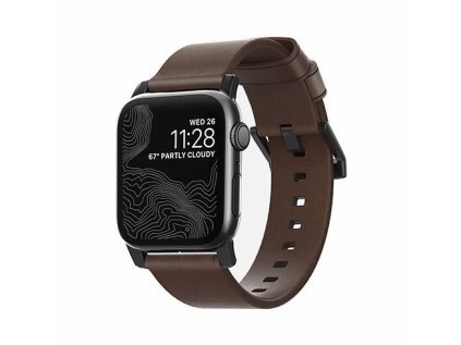 Nomad kožený remienok pre Apple Watch 38/40/41 mm - Modern Brown/Black Hardware
