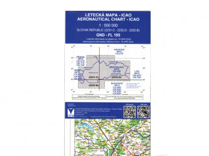 Slovenská letecká mapa ICAO 1500 000 2024