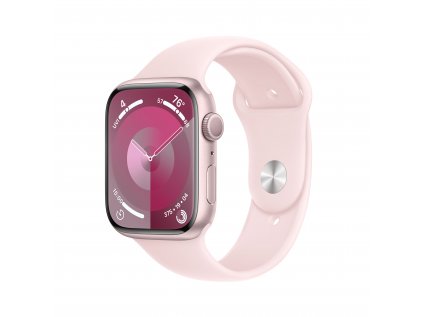 Apple Watch Series 9 GPS 45mm Pink Aluminium Case with Light Pink Sport Band - M/L