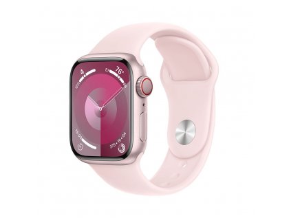 Apple Watch Series 9 GPS + Cellular 41mm Pink Aluminium Case with Light Pink Sport Band...