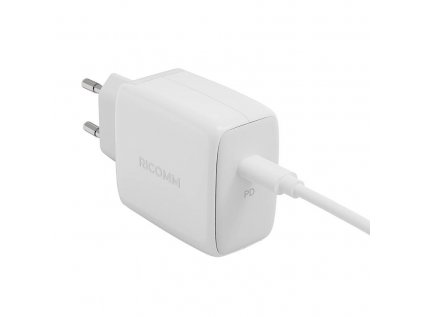 45W nabíjačka GaN Ricomm RC451 EU, 1xUSB-C + 2,1m kábel USB-C