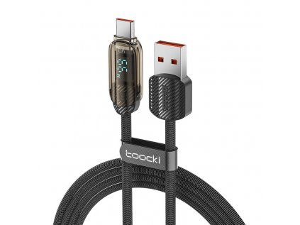 Kábel Toocki USB na USB-C, 1 m, 66 W (čierny)