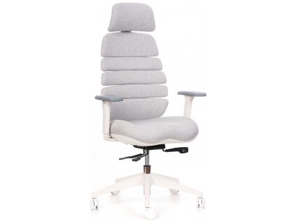 Kancelárska stolička SPINE s PDH biely plast svetlo šedá LS2-38