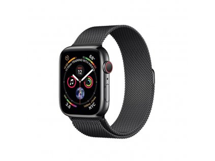 Oceľový magnetický remienok pre Apple Watch 44mm - čierny