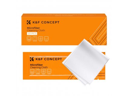 K&F Concept Súprava čistiacej utierky z mikrovlákna 15 x 15 cm, biela, 20 kusov