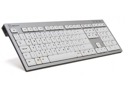 LogicKeyboard Logická klávesnica strieborná s duálnym USB hubom UK