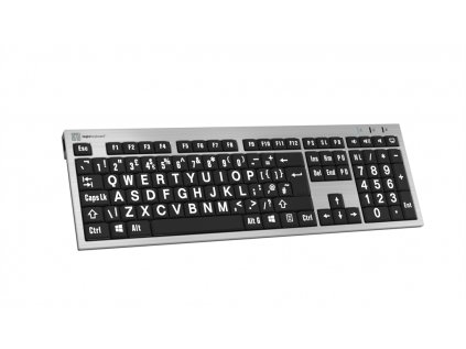 LogicKeyboard Logická klávesnica XLPrint PC Slim Line White on Black UK