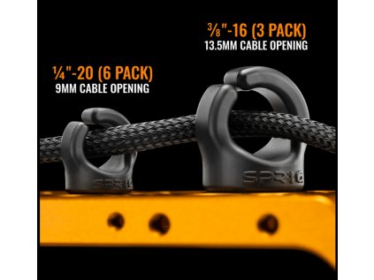 SPRIG Orange Big Cable Management Device pre 3/8"-16 závitové otvory (3-balenie)