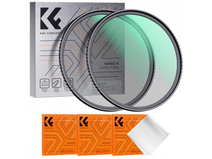 K&F Concept Čierna súprava hmlového filtra K&F 77MM K Series 1/4+1/8+3 ks čistiacich...