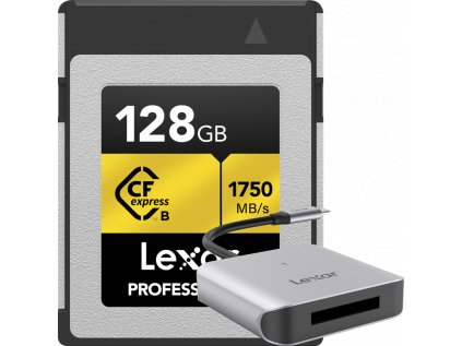 Lexar CFexpress Pro Gold R1750/W1500 128GB – vrátane čítačky kariet FOC/LRW510 (BLACK...