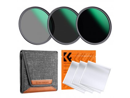K&F Concept K&F 67MM, 3ks profesionálna súprava filtra objektívu (ND8+ND64+ND1000)+...