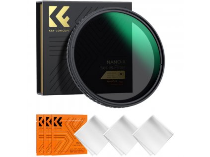 K&F Concept K&F 77MM Nano-X Variabilný/Fader ND Filter, ND2~ND32, W/O Black Cross s 3...