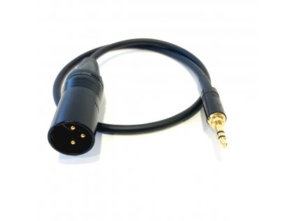 Canare L-2E5 mikrofónový kábel 4,6 mm, XLR(M) / JACK 3,5 mm TRS (M) 0,3 m, BLK