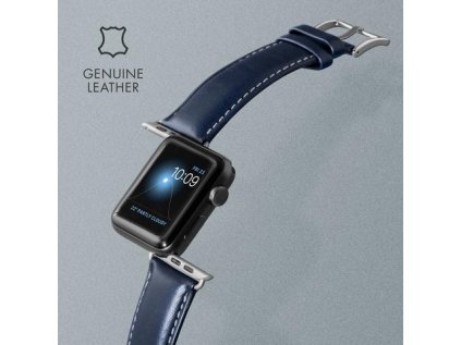 LAUT Oxford – kožený remienok na Apple Watch 42/44 mm, čierny