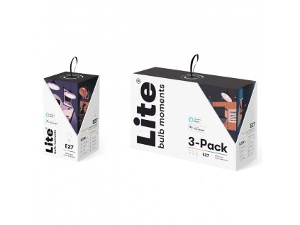 Lite bulb Moments – múdra žiarovka, E27, 8,5 W, RGB 2700-6500K, E2, 3 kusy