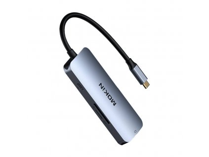 Adaptér Hub 7v1 MOKiN USB-C na 3x USB3.0 + SD/TF + HDMI + PD (strieborný)
