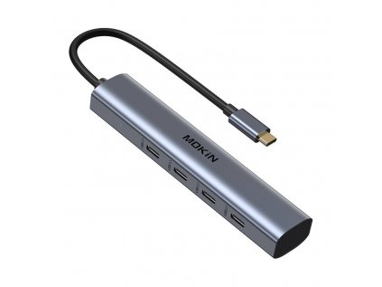 Adaptér rozbočovača MOKiN USB-C so 4 portami USB-C 10 Gb/s (strieborný)