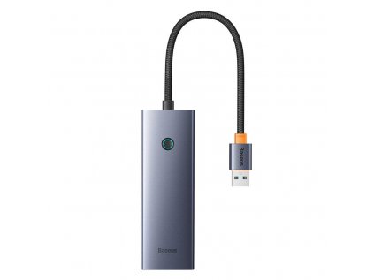 Baseus UltraJoy Series Lite 4-portový rozbočovač (USB na USB 3.0*4+USB-C 5V) (sivý)