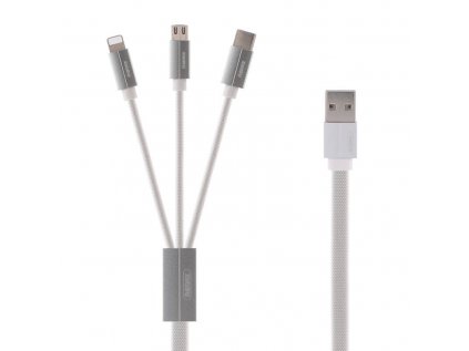 3v1 Remax Kerolla USB kábel, 1m (biely)