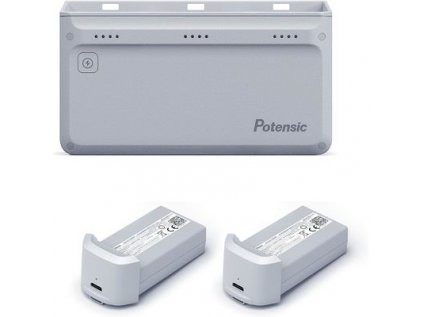 Potensic 3-polohová rýchlonabíjačka pre Atom 4K 60W More Power, sada so sieťovým adaptérom a 2x batériami