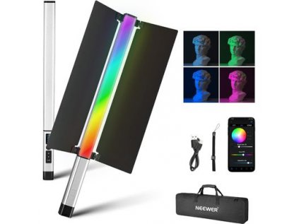Neewer CL124 RGB permanentná ručná svetelná lišta, 112x biela + 60x RGB LED, 16W, 5/8" závit