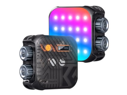 K&F Concept K&F RGB plnofarebné svetlo Vstavaná batéria 21 svetelných efektov Čierna