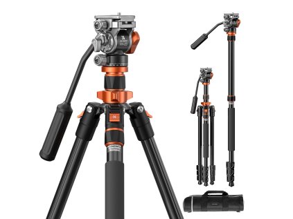 K&F Concept Video statív K&F 2,1 m pre kompaktný hliníkový statív digitálnej zrkadlovky s kvapalinovou hlavou
