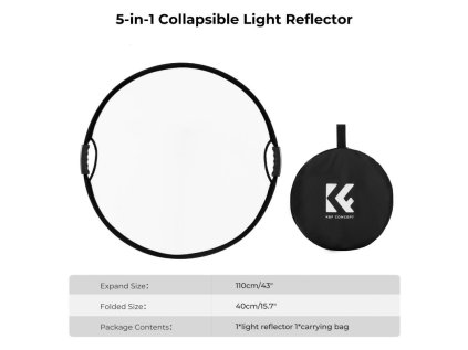 K&F 5-In-1 Circular Reflector Kit - 110 cm