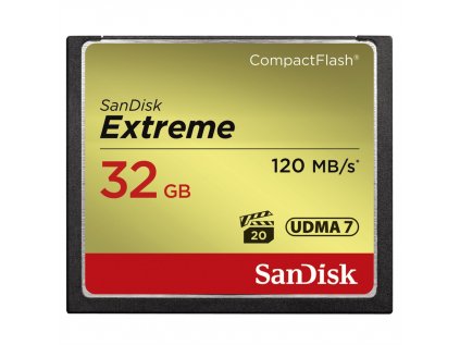 SanDisk Extreme CF 32 GB 120 MB/s zápis 85 MB/s UDMA7