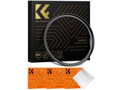 K&F Concept K&F 58-82 mm mosadzný krúžok adaptéra filtra, matná čierna, hrúbka rámu 2,9 mm, W/ 3ks čistenie C