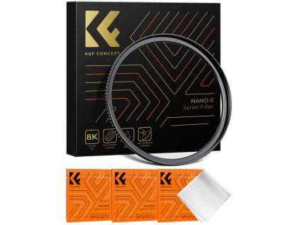 K&F Concept K&F 72-82 mm mosadzný krúžok adaptéra filtra, matná čierna, hrúbka rámu 2,9 mm, W/ 3ks čistenie C