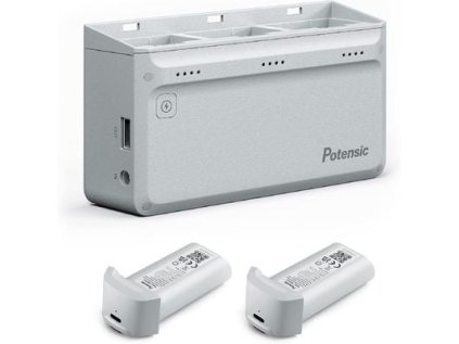 Potensic 3-polohová rýchlonabíjačka pre Atom 4K SE 60W More Power, sada so sieťovým adaptérom a 2x batériami