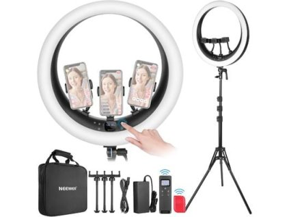 Neewer RP19H 18,9" trvalé kruhové svetlo so stojanom, 512 LED, 42 W, 2540 lx, CRI 98+, diaľkové ovládanie